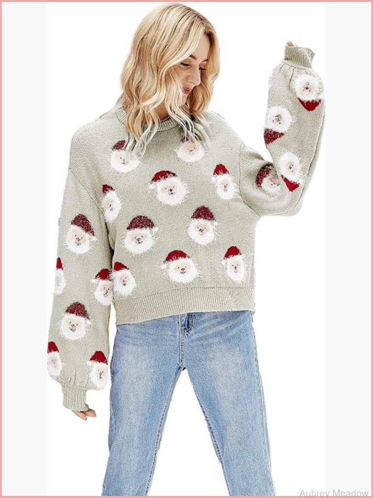 Ugly Christmas Sweater Women Soft Acrylic Blend Fuzzy Pullover Holiday Party